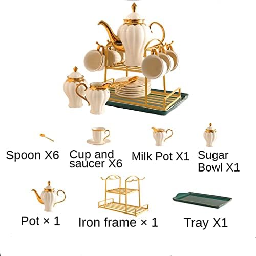 Кафе сервиз от костен порцелан със златна инкрустация от тиква, чай, керамична саксия, чаена чаша, чаена чаша, европейският