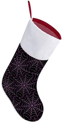 Лилава Паяжини Коледен Окачен Отглеждане Чорапи за Коледно Камина Празничен Начало Декор