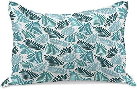 Калъфка за възглавница от стеганого одеяла Ambesonne с Цветен модел, Екзотични Тропически листа от Тропически гори,