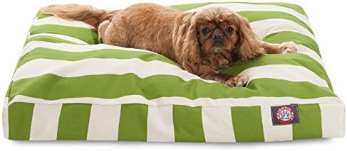 Правоъгълна Легло за Кучета Majestic Пет във Вертикални Райета, Градински чай Зелен, Среден