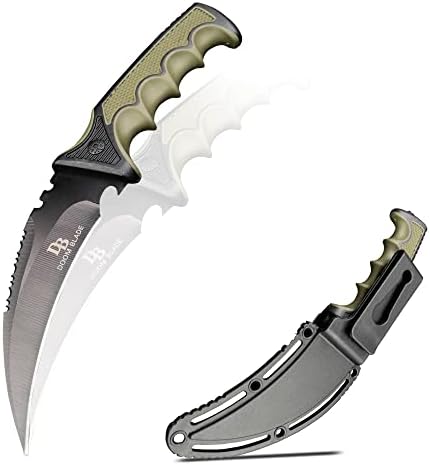 Нож DOOM НОЖ с Фиксирано острие Тип Керамбит с Ножнами за Къмпинг, Лов и Риболов Оцеляване (Тип 4)