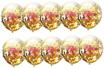 BESTOYARD 20pcs 12 Гирлянди Декор Прозрачни Балони Латекс балони Обратно в училище балони 12 Инча Балони със Златен Хартиена