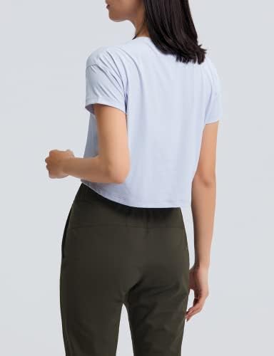 Дамски Обикновена Съкратен Блузи с къс ръкав Malajisi, Ежедневни Спортни Тениски за тренировки При Движение