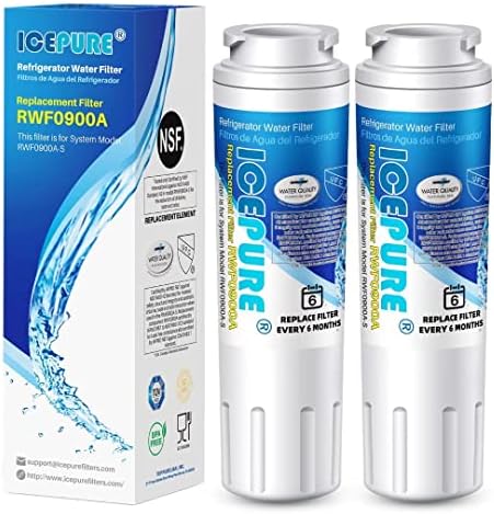 ICEPURE UKF8001 Смяна на филтър на Whirlpool 4, Everydrop EDR4RXD1, FMM-2 Maytag UKF8001AXX-200 9084 4396395 MPF15090 WF-UKF8001, WF295, SGF-M9, Puriclean II, RWF0900A Филтър за вода в хладилника, 2 опаковки