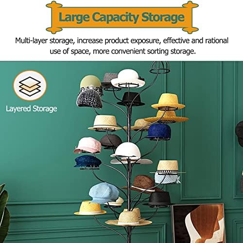 LZMZMQ Търговски щанд за продажба на дребно шапки, Регулируем Държач-Органайзер за шапки - Отделно Стоящи Рафтове за съхранение на шапки и перуки на дърво форма (Цвят: ?