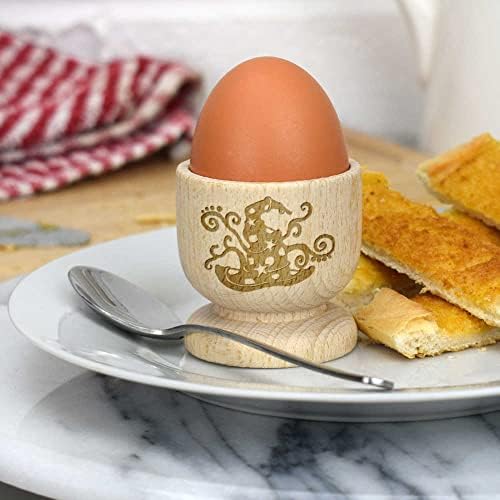 Дървена чаша за яйца Azeeda Шапка вещица с лози (EC00022105)