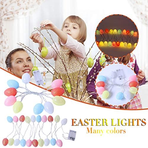 Navyoom 20 Светлини, Украсяване на Великденски Яйца, Светлини за Великденски Гирлянди, Украса на Батерии, Страхотна