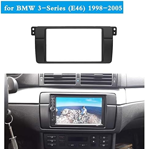 Резервни части XMEIFEI 1 или 2 Двойна панел Din за BMW серия 3 E46 1998-2005 Комплект монтажна довършителни радио + Адаптер за свързване на антена ISO Вторичния пазар (името на цвет?