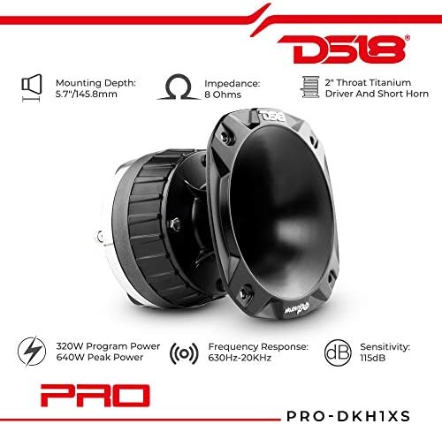 DS18 PRO-DKH1XS 2 Болт На горловине, Титановая уплътнение компрессионного водача и Алуминиев Комплект кратки звукови сигнали