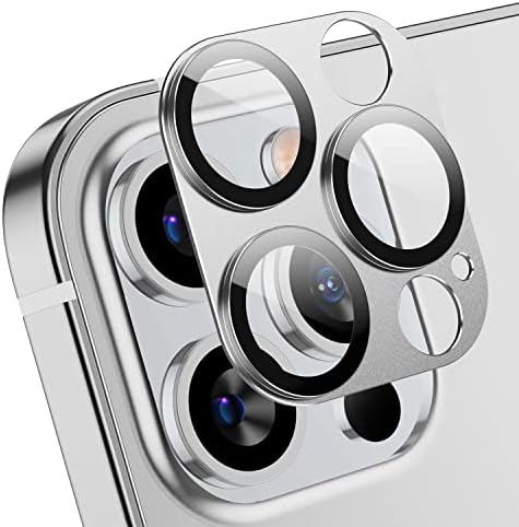 Korecase [2] Защитно фолио за обектива на камерата за iPhone 12 Pro Max, 3D Алуминиева Метална фолио за обектива, защитно
