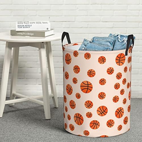 Баскетболен кош за бельо Големи Сгъваема Кошница за дрехи с Дръжки, Лесно Преносими, Кръгла Кошница За Съхранение