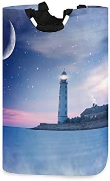 ALAZA Lighthouse Голяма Кошница за дрехи, Сгъваема Чанта с Дръжки, Водоустойчив Здрава Дрехи, Кръгла Кофа за Пране