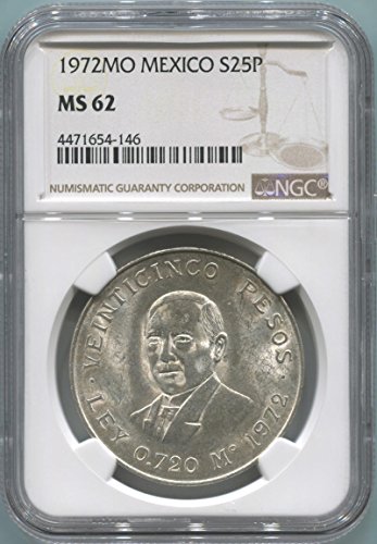 1972 MX Сребро 25 Песос MS62 NGC