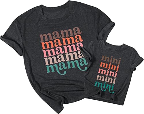 Комплект мини-ризи за мама и мен, Еднакви Тениски за мама и мен, Скъпа мини-Тениска за майки с Надпис, Подаръци
