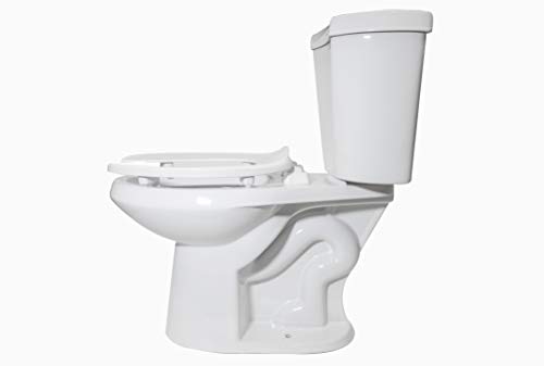 Седалка за тоалетна Centoco HL500STSCC-001 от ултра силна пластмаса, съвместима с ADA, 2 , Удължавам, Въодушевен, Отворена Предна част без капак, с Бял цвят