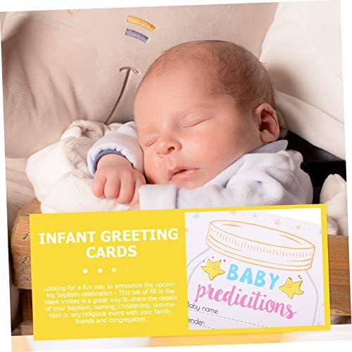 Toyvian 5 Комплекти Детски Картички за Кръщение, Картички с Предсказания и съвети за раждането на бебето, Детски Украшения за