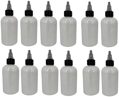 4 грама Бели Бостонских пластмасови бутилки - 12 опаковки на Празни бутилки за еднократна употреба - Не съдържат