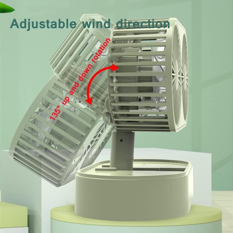 SDFGH Мини-Fan охлаждане на въздуха, Свободно да се върти, 3 прехвърляне, Регулируема Двуглавият USB Безшумен Вентилатор