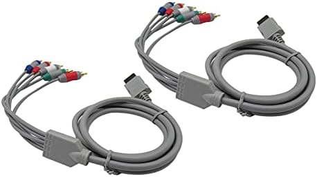 2X Висококачествен Компонентен кабел за Nintendo Wii AV Кабел за HDTV/EDTV с Висока Резолюция 480p