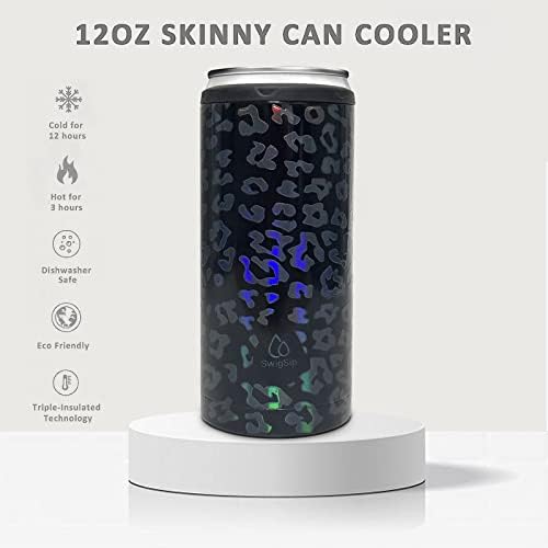 Охладител за консерви Swig Sip Skinny - Държач за кутии с вакуумна изолация от Неръждаема стомана двойни стени за подарък подружке