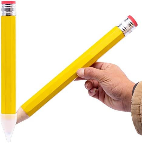 KR. LIF 14-инчов гигантски молив за подпори, Забавен голям молив-гигант, Необичайни моливи fat and huge за декор,