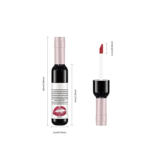 Комплект Винени Нюанси за устните KYDA 6 на Цветя, Опаковане На бутилки Вино, Матиран Гланц За устни, Высокопигментированный