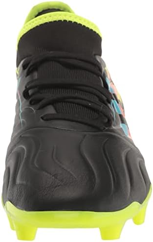 Мъжка тениска adidas Copa Sense.3 Футболни обувки с твърдо покритие, Черен / Светло-син / Команден Слънчево-Жълто, 4 американски мъже