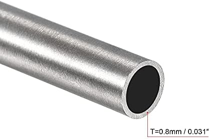 uxcell 304 Кръгла Тръба от Неръждаема Стомана 8 mm OD 0,8 мм Дебелина на стената 250 мм, Дължина 3 бр.