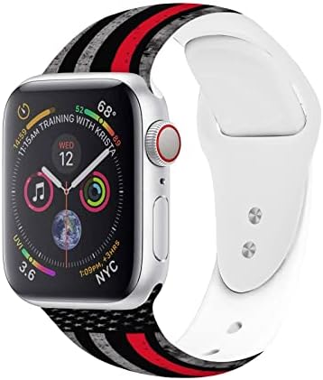 Въжета за часа с флага на сащ, съвместими с Apple Watch 38 мм 40 мм/42 мм/44 мм/45 мм, Регулируеми Маншети, Мек Силикон Взаимозаменяеми