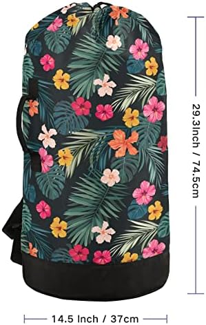 Чанта за дрехи на Рамо раменна RURUTONG, Летни Тропически Цветя, Дантела С Ключ, Машинно Пране, Голям Органайзер за Мръсни Дрехи