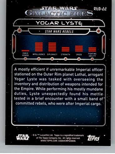 2018 Начело Star Wars Galactic Files #REB-22 Официалната Неспортивная търговска картичка Йогара Лист в NM или по-добро състояние