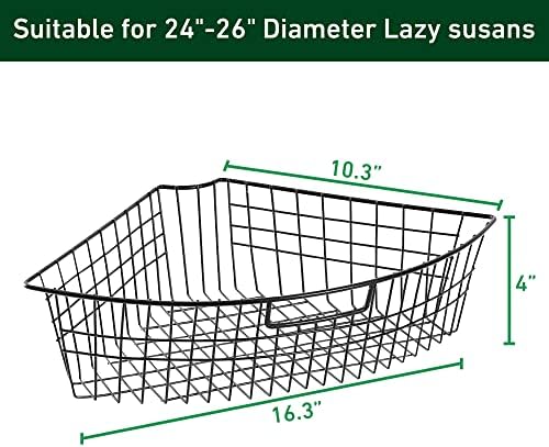 Количка-Органайзер за съхранение на Lazy Susan от тел с дръжка-Метални Кутии За съхранение-Органайзер За съхранение
