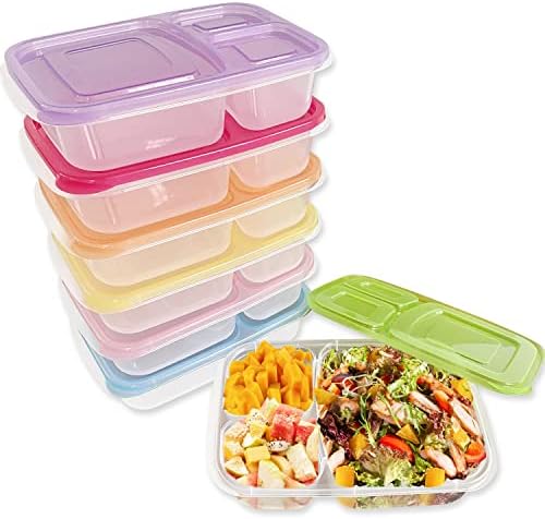 Контейнери за закуски Bento, 7 бр., разделено Съхранение на продукти с капаци, за пътуване, за Многократна употреба, контейнери за приготвяне на обяд за деца, възрастни,