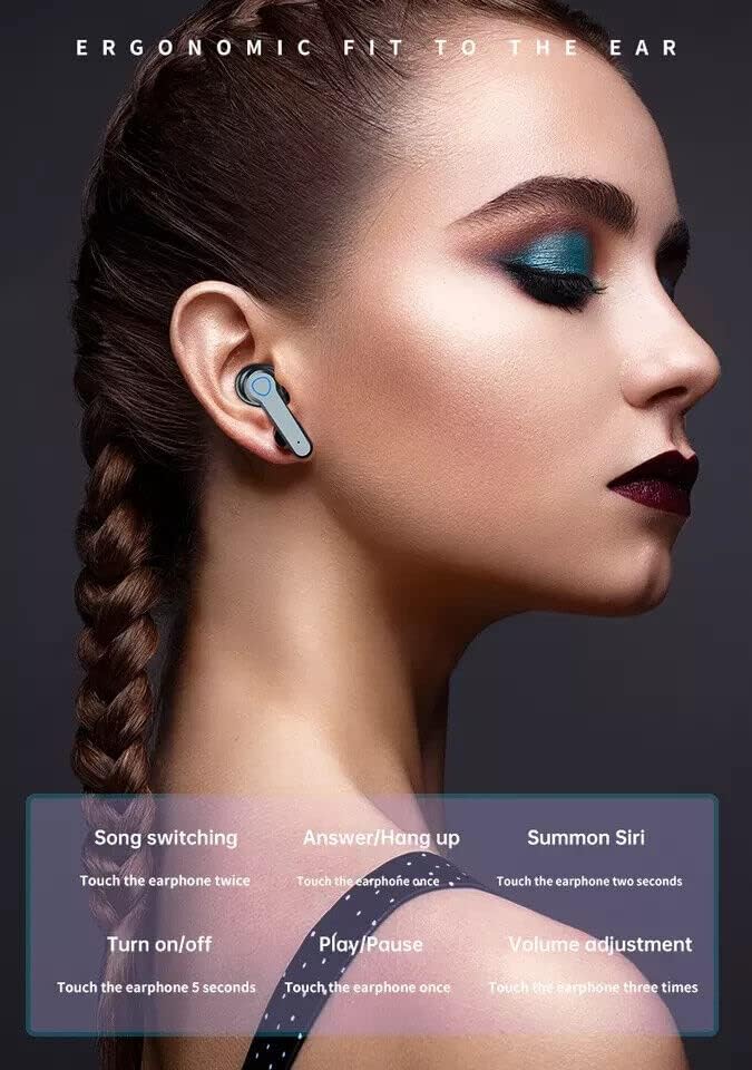 за AT & T Radiant Max 5G Настоящите Безжични Bluetooth Слушалки 5.1 Слушалки със Сензорен контрол с led цифров дисплей Калъф