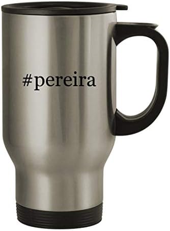 Подарък дрънкулки #pereira - Пътна Кафеена Чаша с Хэштегом От Неръждаема Стомана с Тегло 14 грама, Сребрист