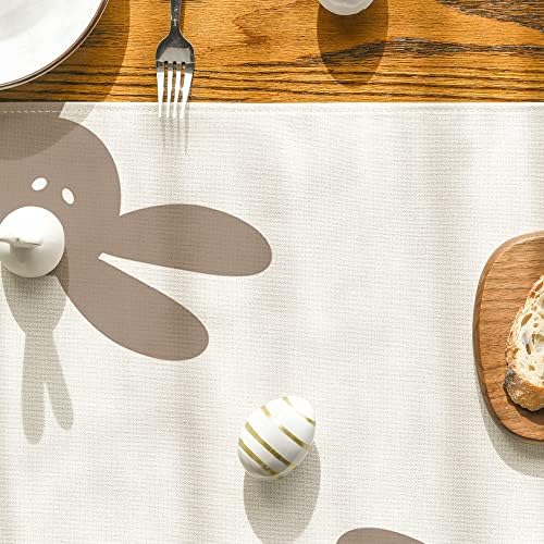 Artoid Mode Кафяв Сладък Заек, Настолна Песен за един Щастлив Великден, за Пролетта и Лятото на Сезонни Празнична аранжировка на Кухненската маса за Хранене за вътрешно