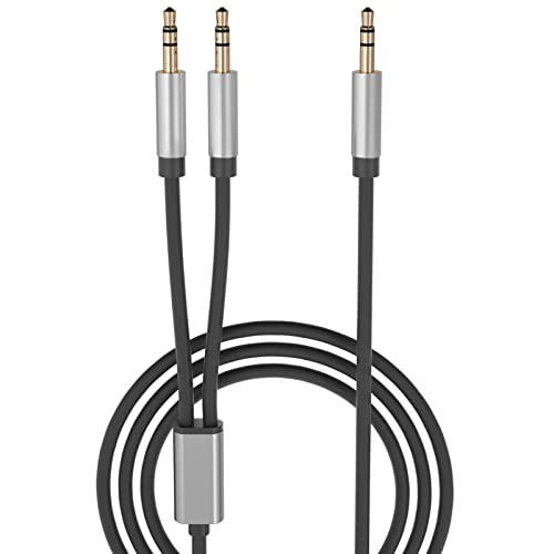YIGORN 6 фута 3,5-мм стереоразъем /plug до 2-штекерному Y-разветвителю аудио кабел-адаптер-сплитер-конвертор (свързване