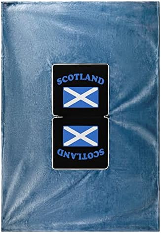 Пътното Одеяло с Флага на Шотландия, Мека и Уютна Фланелевая Възглавница и Разход на Каре Две в Едно за Самолет, Влак,