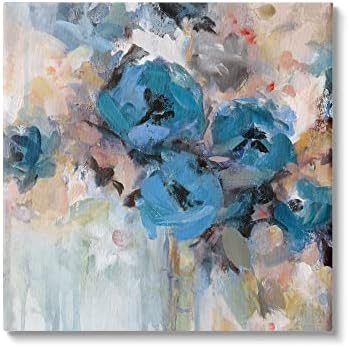 Модерна композиция от Сините цветя Stupell Industries, Изпълнена импрессионистскими движения на четката,
