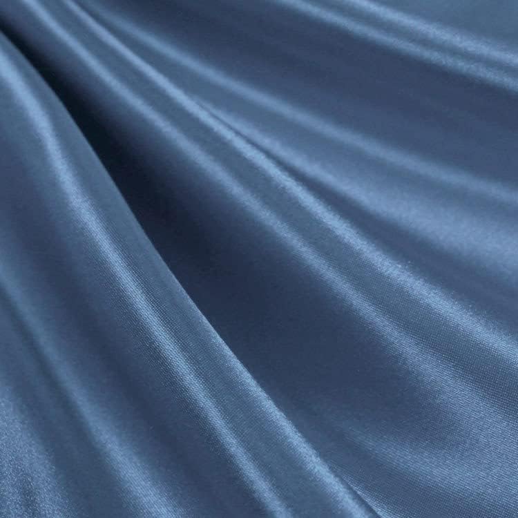 Нови тъкани Daily Мирена шиферно-синя лъскава тежка сватба сатен плат за младоженци by The Yard - 10009, парцела (58x36 инча)