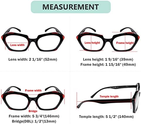 Очила за четене Eyekepper 5-pack за жени, Маркови Очила за четене с Овална леща + 3,5
