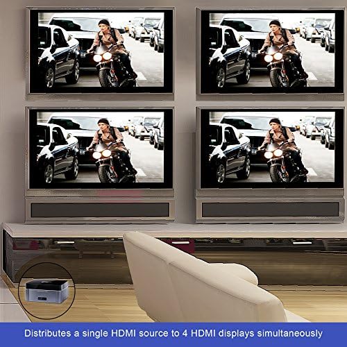 Сплитер SIIG Premium 1x4 дървен материал HDMI 4K 60HZ HDR с EDID - 18 Gbit/сек - HDMI 2.0 - HDCP 2.2 - Алуминиев корпус - 3D, 4: 4:4, 4 порта UHD, 1 вход и 4 изхода