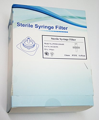Филтър за спринцовка Eco-sensa® PTFE013S045I от Гидрофильного PTFE 13 mm 0,45 μm - Кастрирани В Индивидуална опаковка - 10 бр.