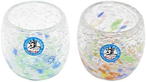 Чаша Kirakoubou Goui (Зелени /сини, с Преливащи се цветове), Диаметър 1,6 инча (4 см), Море мехурчета, Опаковки от 2