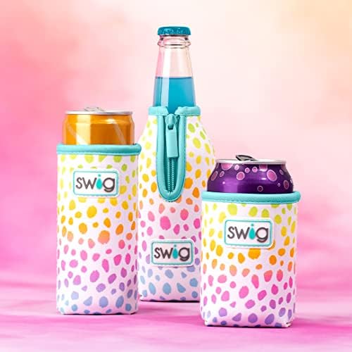 Стандартна банка Swig Life + Охладител за бутилки, ръкав за банките с неопреновой изолация и джоб за кредитни карти, за консервни кутии или бутилки Wild Child Can Coolie стандарт?