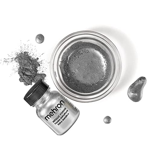Метална пудра на прах Mehron Makeup | Прахобразен пигмент с метален хром за нанасяне върху лицето и тялото, сенки за