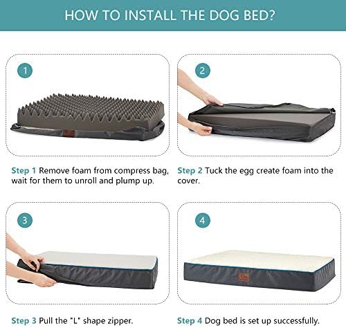 SunStyle Домашна Ортопедично легло за кучета от стиропор за по-големи кучета с Тегло до 100 килограма с Подвижна