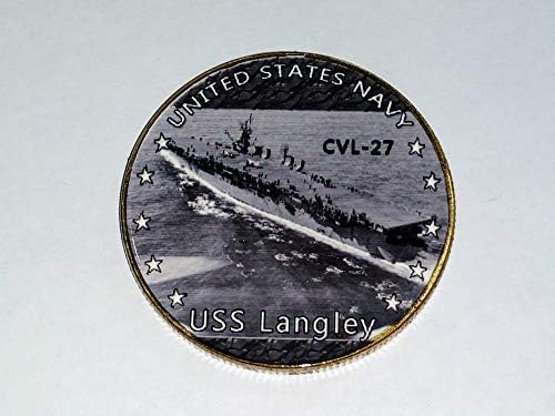 Раскрашенная Художествена монета ФЛОТ, командван Langley CVL-27 Challenge Art