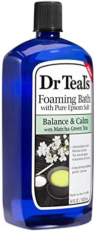 Пенящаяся вана с английска сол и богат на антиоксиданти зелен чай Мача от Dr Teal's - Баланс и спокойствие - Опаковка по 3,34