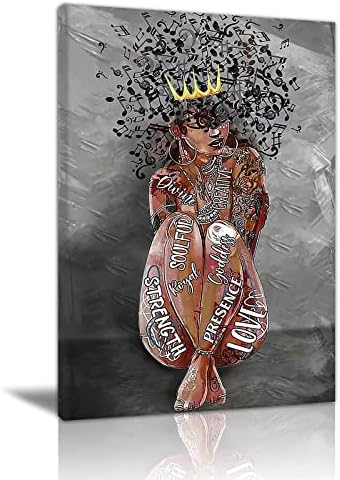 RCBDUS Черна Момиче Стенно Изкуство Афроамериканский Плакат Черна Жена Отпечатъци Мотивационни Фрази Черната Кралица Платно